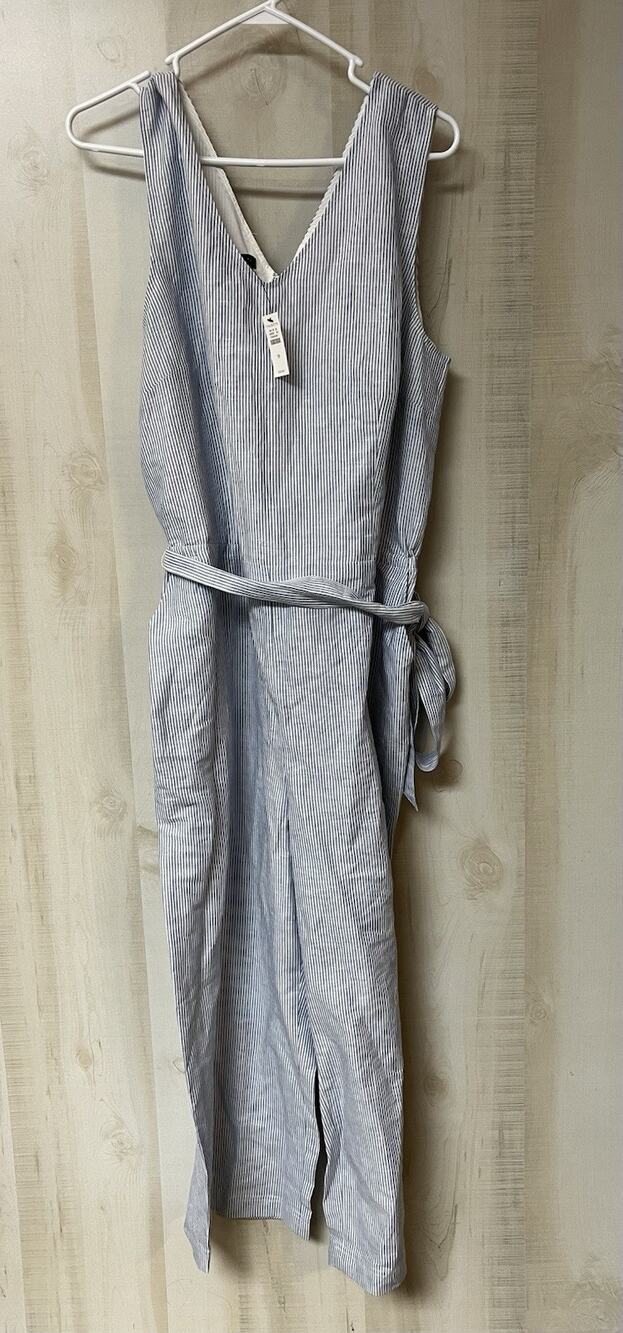 Talbots Blue White Striped Jumpsuit - NWT